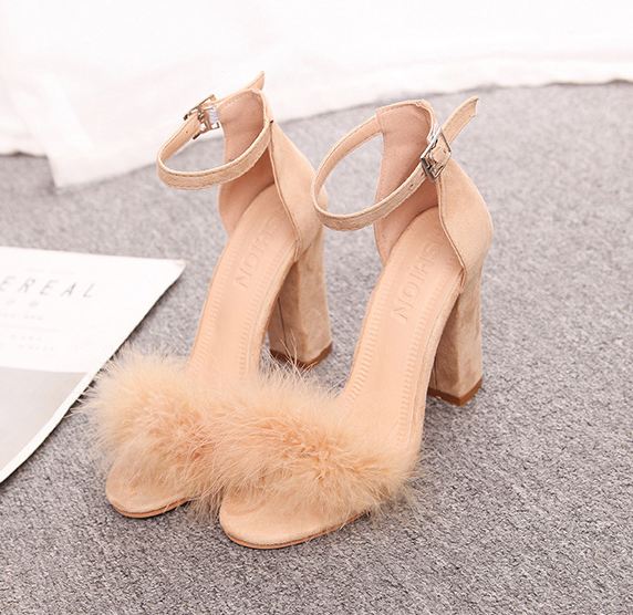 Fur Suede Heels
