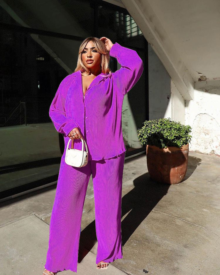 Pleated Pants Set