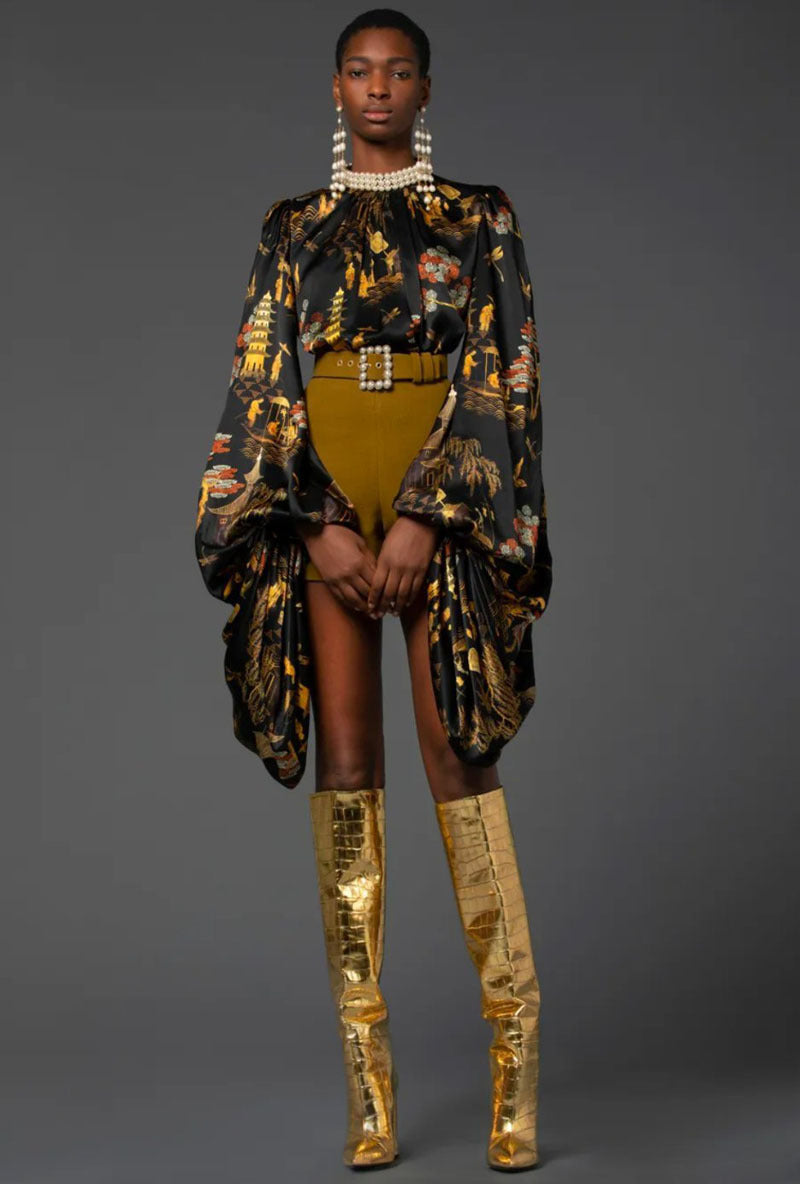 Croc Stiletto Knee Boots