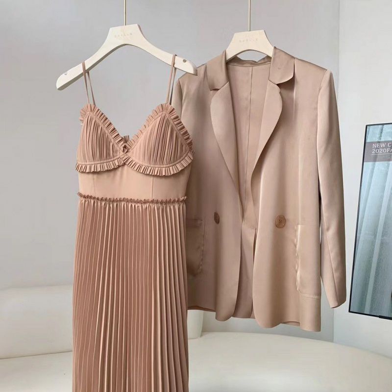 Two-Piece Jacket & Pleated Skirt Set