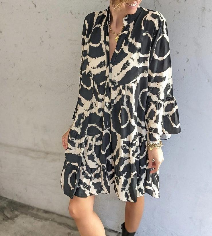 Loose Sleeve Print Dress