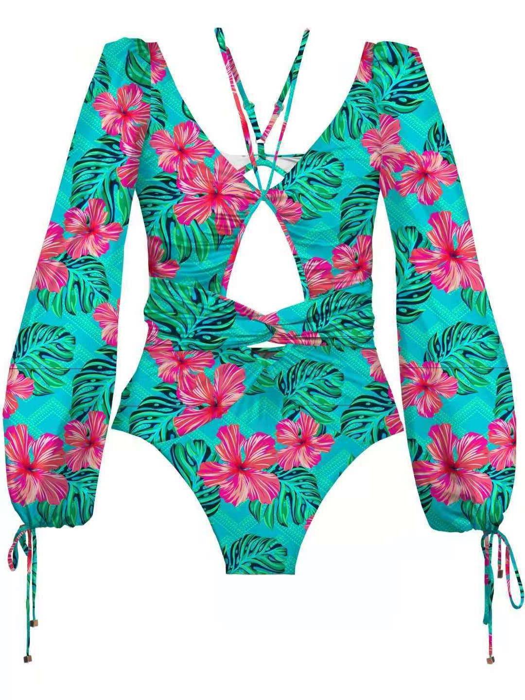 One Piece Long Sleeve Swimsuit