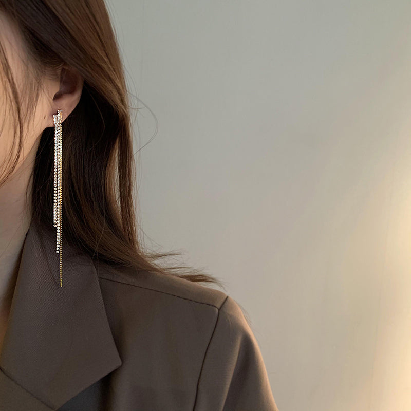 Long Tassel Chain Earrings