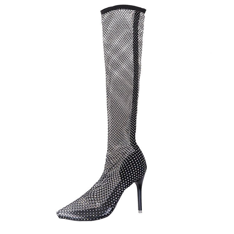 Mesh Stiletto Boots