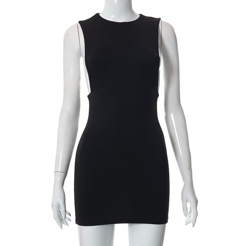 black side boob dress Michelle Black Side Boob Ribbed Mini Dress