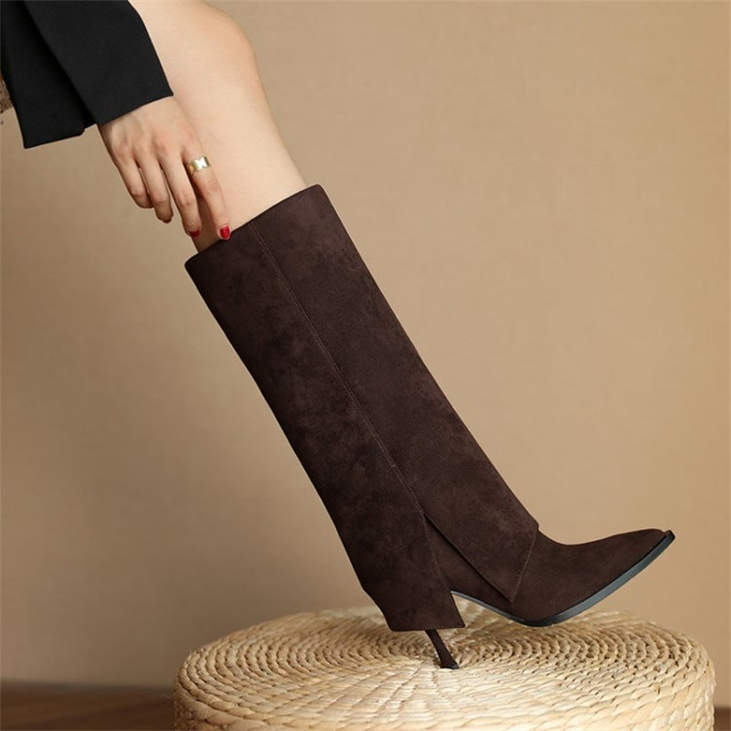 Cuffed Knee High Boots