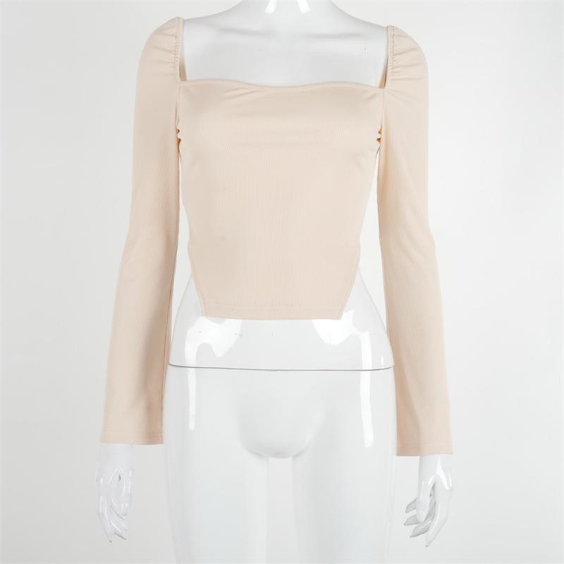 Long Sleeve Slim Crop Top