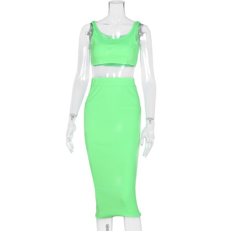 High Waist Two-Piece Skirt Set