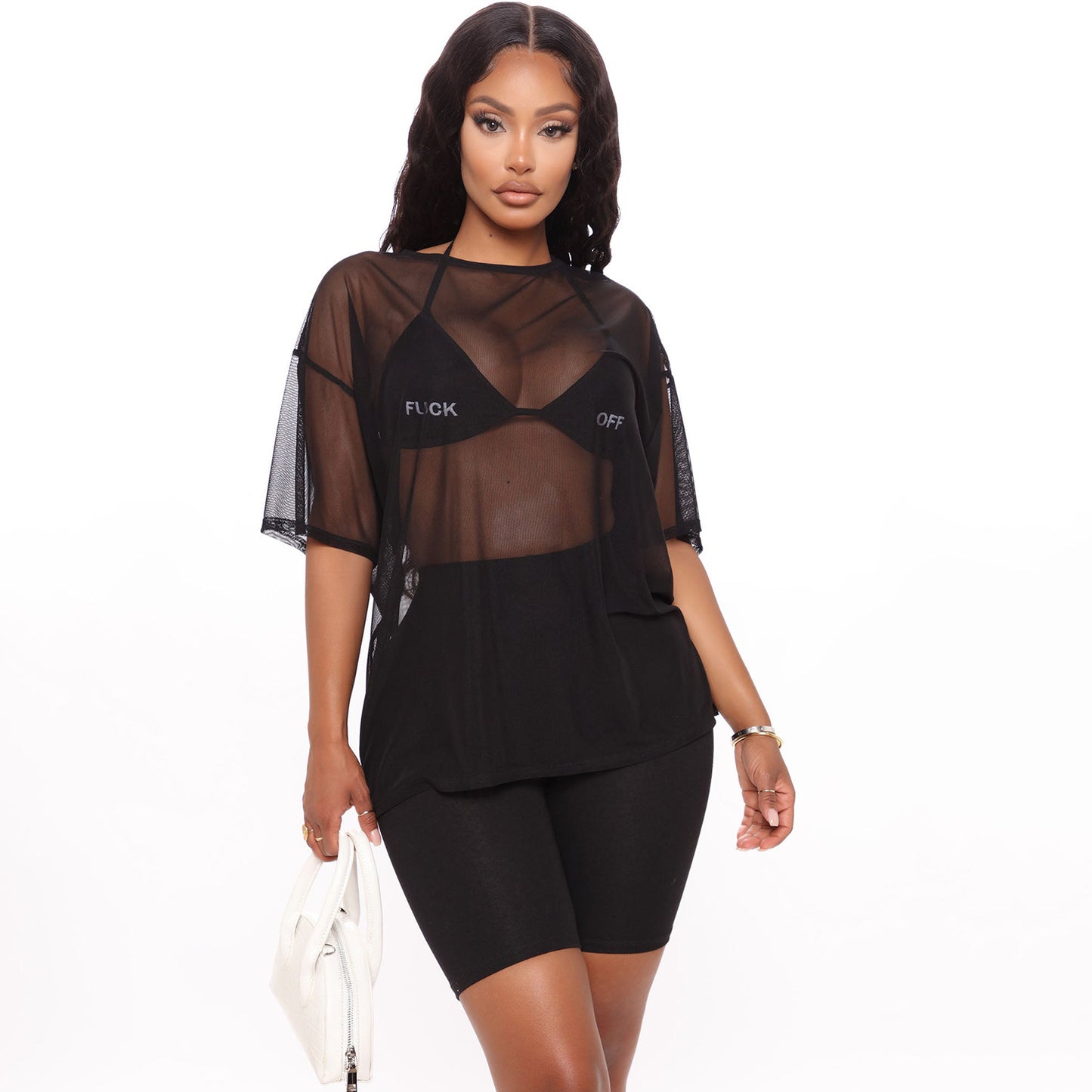 Mesh Biker Shorts Set
