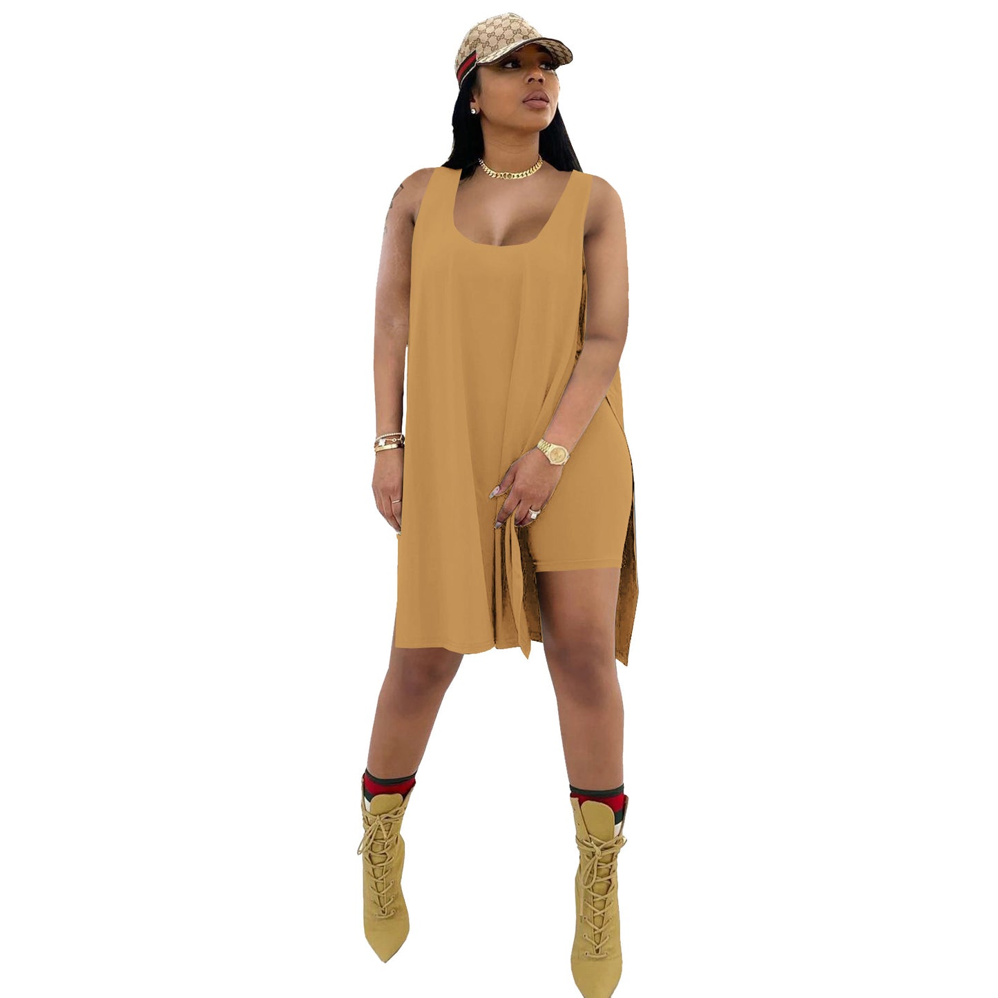 Tank Top Biker Shorts Set