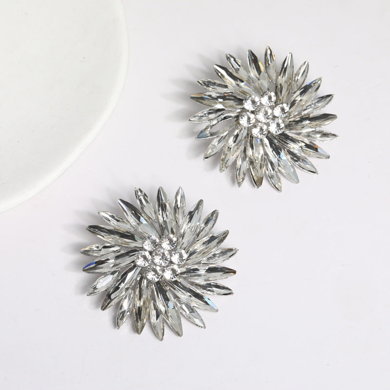 Rhinestone Flowers Earrings