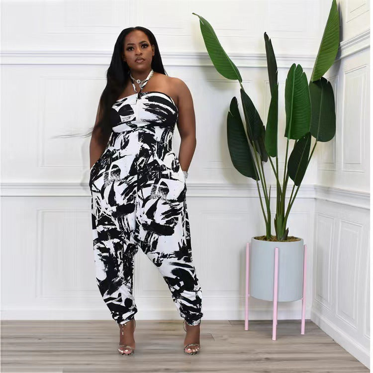 Printed Halter Jumpsuit
