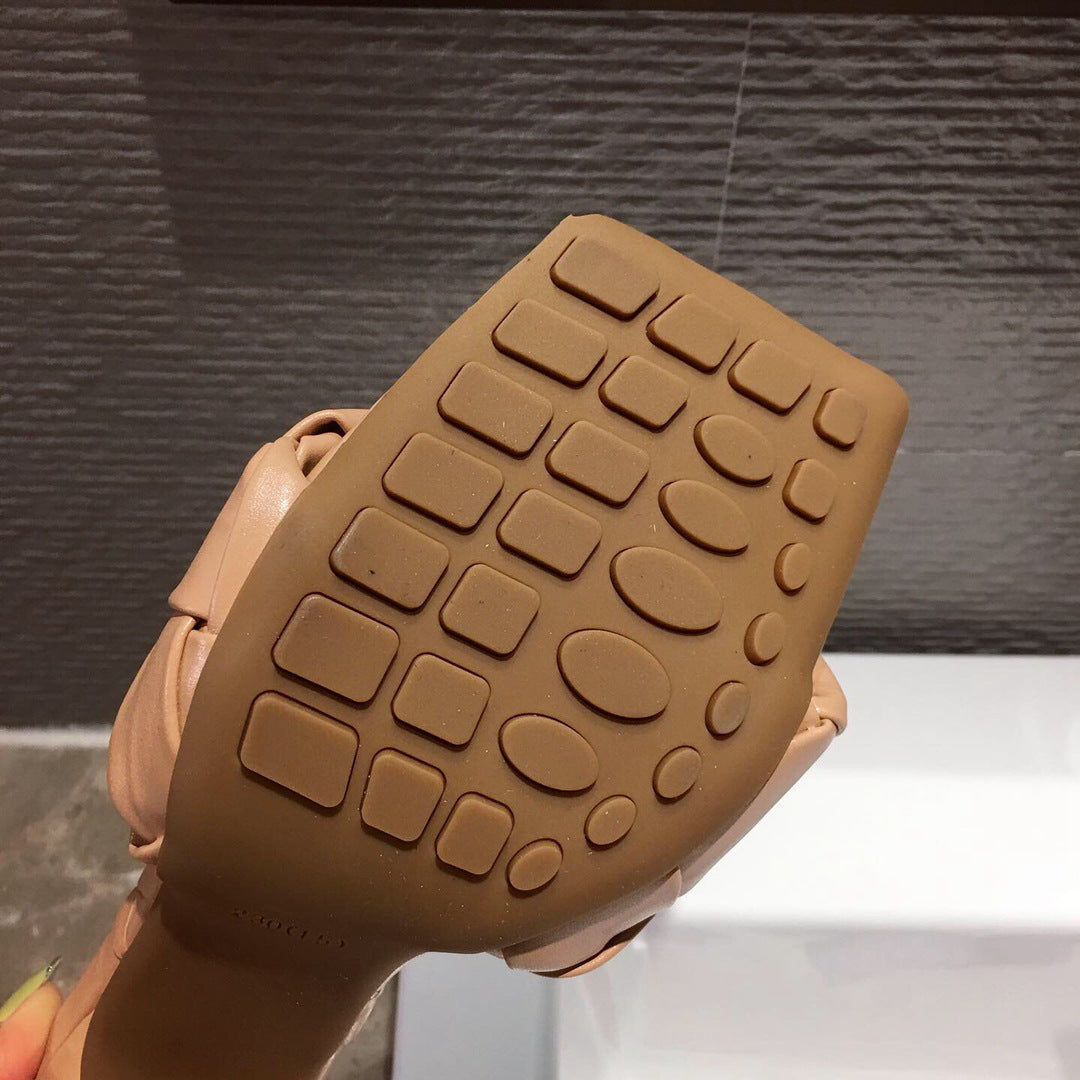 Woven Square Toe Sandals