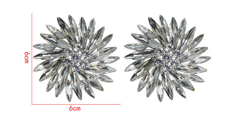 Rhinestone Flowers Earrings