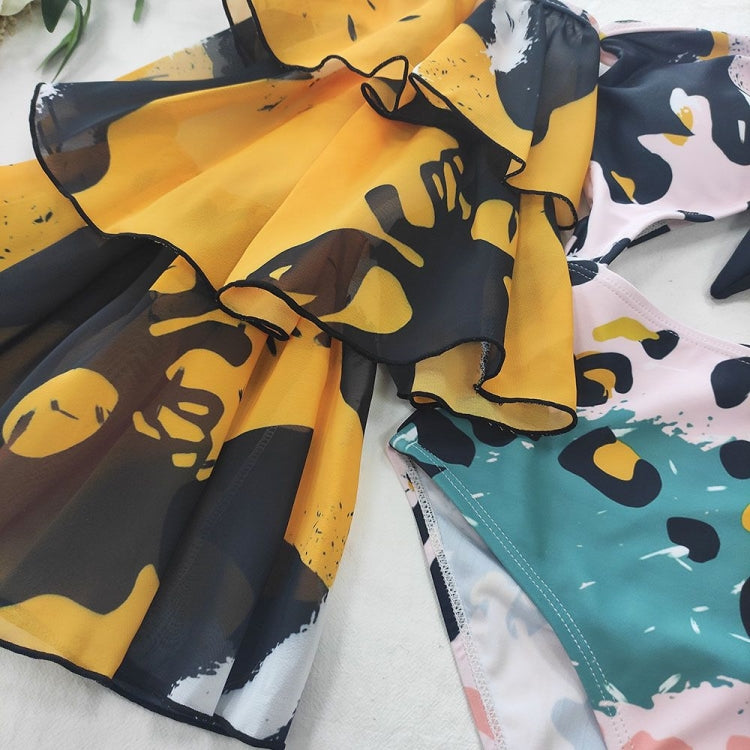 Ruffle Sleeves Swimsuit