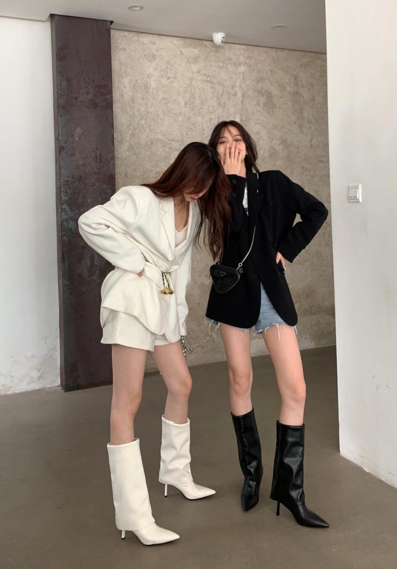 Cuffed Leather Boots